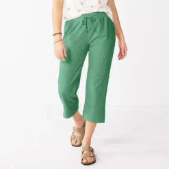Women's Sonoma Goods For Life® Cropped Lightweight Lounge Pants -Outlet Clothiza Store 5545996 River Moss