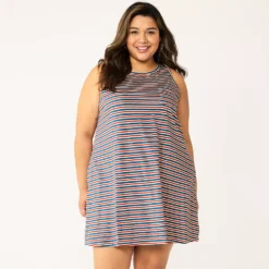 Plus Size Sonoma Goods For Life® Pocket Sleeveless Swing Dress 6 Plus Size Sonoma Goods For Life® Pocket Sleeveless Swing Dress -Outlet Clothiza Store 5546108 Americana Stripe