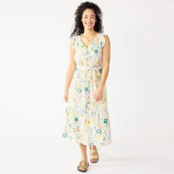 Women's Sonoma Goods For Life® Ruffle Midi Dress -Outlet Clothiza Store 5547162 Multi Floral