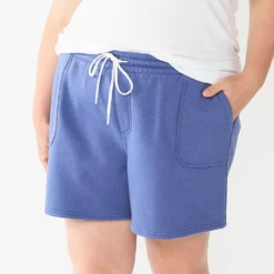 Plus Size Sonoma Goods For Life® Drawstring Fleece Shorts -Outlet Clothiza Store 5549511 Iris Bouquet