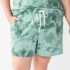 Plus Size Sonoma Goods For Life® Drawstring Fleece Shorts -Outlet Clothiza Store 5549511 Star Tie Dye