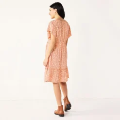 Maternity Sonoma Goods For Life® Flutter-Sleeve Tiered Dress -Outlet Clothiza Store 5549577 ALT