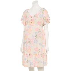 Maternity Sonoma Goods For Life® Flutter-Sleeve Tiered Dress -Outlet Clothiza Store 5549577 Multi Floral