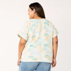 Plus Size Sonoma Goods For Life® Short-Sleeve Fleece Sweatshirt -Outlet Clothiza Store 5550378 ALT