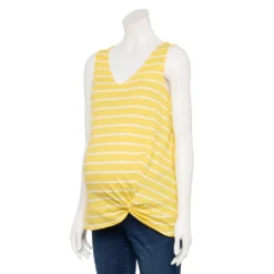 Maternity Sonoma Goods For Life® Knot-Hem Tank -Outlet Clothiza Store 5551042 Yellow Stripe