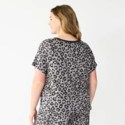 Plus Size Sonoma Goods For Life® Essential Short Sleeve Pajama Top -Outlet Clothiza Store 5553637 ALT
