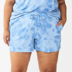 Plus Size Sonoma Goods For Life® Essential Pajama Shorts -Outlet Clothiza Store 5553688 Blue Dye