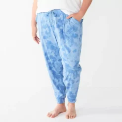 Plus Size Sonoma Goods For Life® Essential Banded Bottom Pajama Pants -Outlet Clothiza Store 5553692 Blue Dye