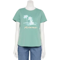 Women's Sonoma Goods For Life® Summer Graphic Tees -Outlet Clothiza Store 5558324 Miami Blue Gray