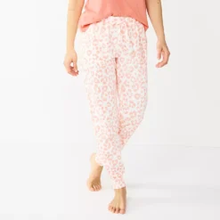Women's Sonoma Goods For Life® Essential Banded Bottom Pajama Pants -Outlet Clothiza Store 5558711 Coral Animal