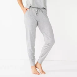 Women's Sonoma Goods For Life® Essential Banded Bottom Pajama Pants -Outlet Clothiza Store 5558711 Heather Gray