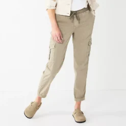Petite Sonoma Goods For Life® Mid Rise Pull On Jogger Pants -Outlet Clothiza Store 5569580 Khaki