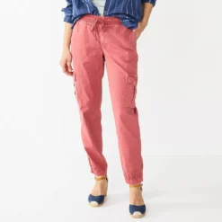 Petite Sonoma Goods For Life® Mid Rise Pull On Jogger Pants -Outlet Clothiza Store 5569580 Mauve