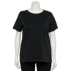 Petite Plus Size Sonoma Goods For Life® Crewneck Tee -Outlet Clothiza Store 5572597 Black
