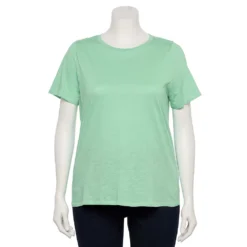 Petite Plus Size Sonoma Goods For Life® Crewneck Tee -Outlet Clothiza Store 5572597 Mint Green