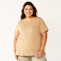 Petite Plus Size Sonoma Goods For Life® Crewneck Tee -Outlet Clothiza Store 5572597 Tan