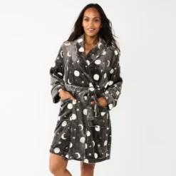 Women's Sonoma Goods For Life® Short Plush Robe -Outlet Clothiza Store 5574694 Gray Celestial