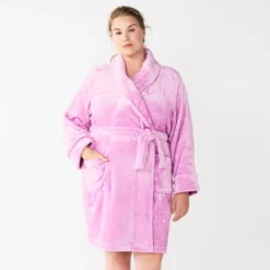 Plus Size Sonoma Goods For Life® Short Plush Robe -Outlet Clothiza Store 5574695 Orchid