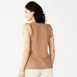 Women's Sonoma Goods For Life® French Terry Flutter-Sleeve Top -Outlet Clothiza Store 5576747 ALT