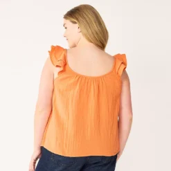 Plus Size Sonoma Goods For Life® Ruffle Tank Top -Outlet Clothiza Store 5578985 ALT