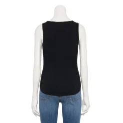 Women's Sonoma Goods For Life® Notchneck Ribbed Tank -Outlet Clothiza Store 5579049 ALT