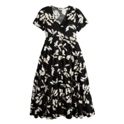 Women's Sonoma Goods For Life® Button Front Tiered Midi Dress -Outlet Clothiza Store 5579211 ALT5