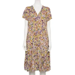 Women's Sonoma Goods For Life® Button Front Tiered Midi Dress -Outlet Clothiza Store 5579211 Purple Floral