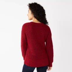 Women's Sonoma Goods For Life® Diamond Stitch Pullover Sweater -Outlet Clothiza Store 5579763 ALT