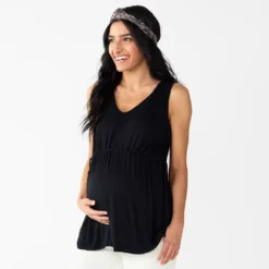 Maternity Sonoma Goods For Life® Knot Side Babydoll Top -Outlet Clothiza Store 5580939 Black