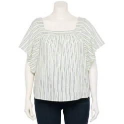 Plus Size Sonoma Goods For Life® Flutter Shoulder Top