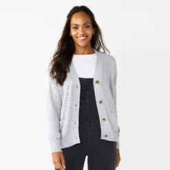 Women's Sonoma Goods For Life® Cropped Cardigan -Outlet Clothiza Store 5581344 Silver Gray