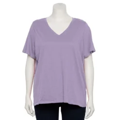 Petite Plus Size Sonoma Goods For Life® Everyday V-Neck Tee -Outlet Clothiza Store 5581510 Leland Purple