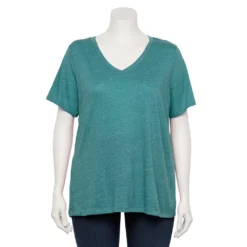 Petite Plus Size Sonoma Goods For Life® Everyday V-Neck Tee -Outlet Clothiza Store 5581510 Nightly Blue
