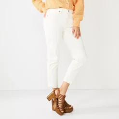 Women's Sonoma Goods For Life® High-Waisted Boyfriend Jeans -Outlet Clothiza Store 5582926 Ecru