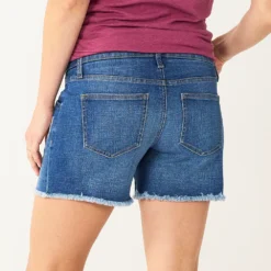 Maternity Sonoma Goods For Life® Inset Over-The-Belly Frayed Jean Shorts -Outlet Clothiza Store 5583214 ALT