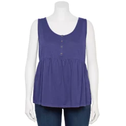 Plus Size Sonoma Goods For Life Button Front Utility Tank