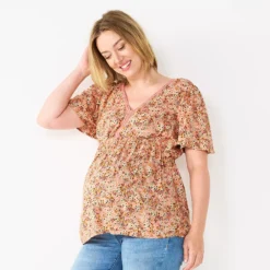 Maternity Sonoma Goods For Life® Flutter Sleeve Top -Outlet Clothiza Store 5584701 Pink Floral