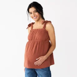 Maternity Sonoma Goods For Life® Tie-Shoulder Babydoll Top -Outlet Clothiza Store 5584773 Rustic