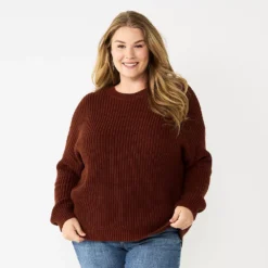 Plus Size Sonoma Goods For Life® Drop Shoulder Sweater -Outlet Clothiza Store 5585467 Brown