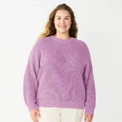 Plus Size Sonoma Goods For Life® Drop Shoulder Sweater -Outlet Clothiza Store 5585467 Lavender