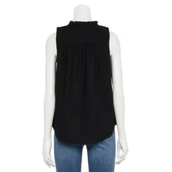 Women's Sonoma Goods For Life® Button-Front Ruffle Tank -Outlet Clothiza Store 5586080 ALT