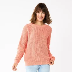 Petite Sonoma Goods For Life® Drop Shoulder Pullover Sweater -Outlet Clothiza Store 5587850 Coral