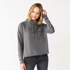 Women's Sonoma Goods For Life® Cozy Relaxed Hoodie -Outlet Clothiza Store 5589293 Dark Gray