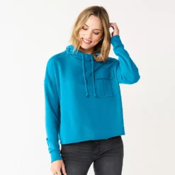 Women's Sonoma Goods For Life® Cozy Relaxed Hoodie -Outlet Clothiza Store 5589293 Medium Blue