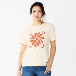 Women's Sonoma Goods For Life® Relaxed Graphic Tee -Outlet Clothiza Store 5596692 Cream Orange Floral