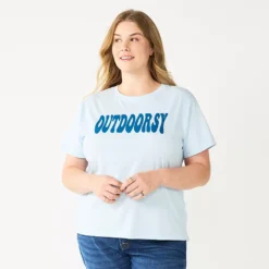 Plus Size Sonoma Goods For Life® Relaxed Graphic Tee -Outlet Clothiza Store 5611932 Blue Outdoorsy