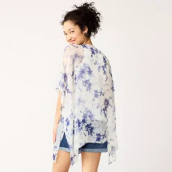 Women's Sonoma Goods For Life® Easy Tye Dye Tie Front Ruana -Outlet Clothiza Store 5614894 ALT