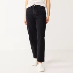 Women's Sonoma Goods For Life® Ultra High Rise Vintage-styled Straight-Leg Jeans -Outlet Clothiza Store 5616387 Black Wash