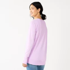 Women's Sonoma Goods For Life® Super Soft Solid Tunic Sweatshirt -Outlet Clothiza Store 5621644 ALT