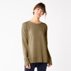 Women's Sonoma Goods For Life® Super Soft Solid Tunic Sweatshirt -Outlet Clothiza Store 5621644 Olive